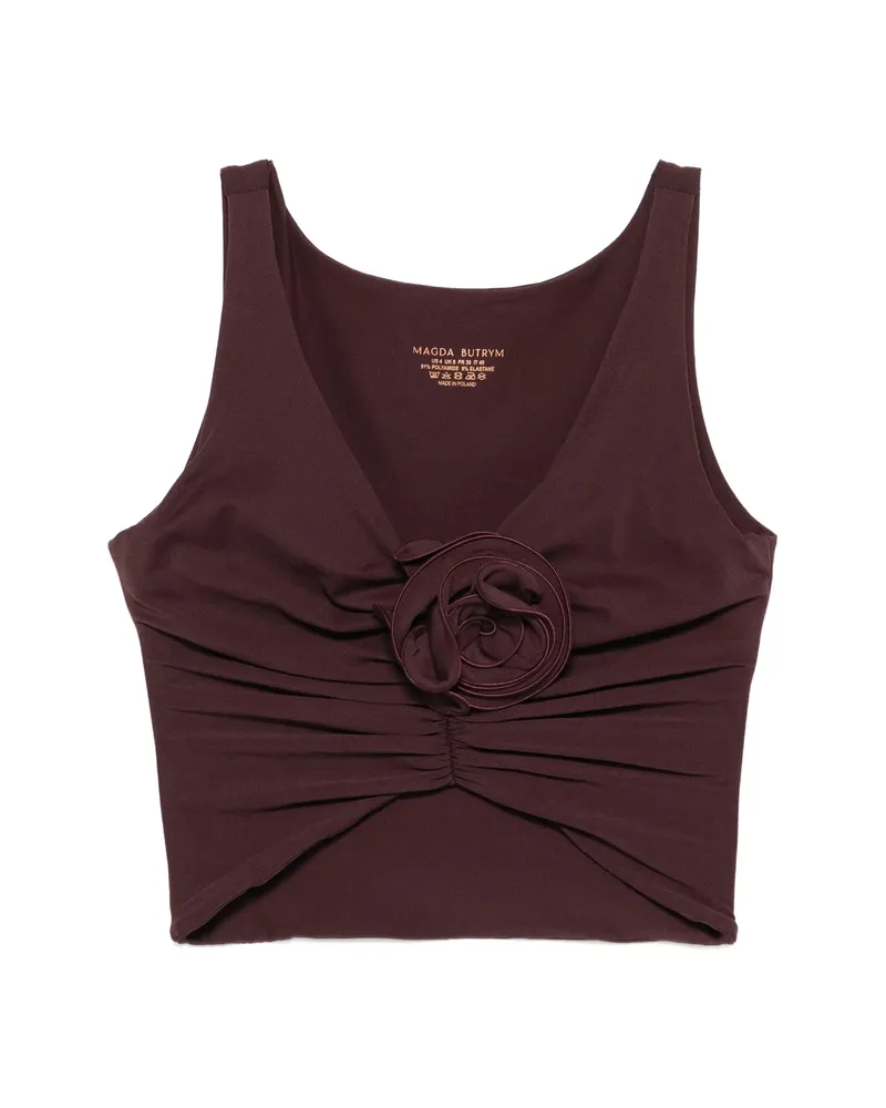 Magda Butrym Floral-appliqué Bikini Top Red