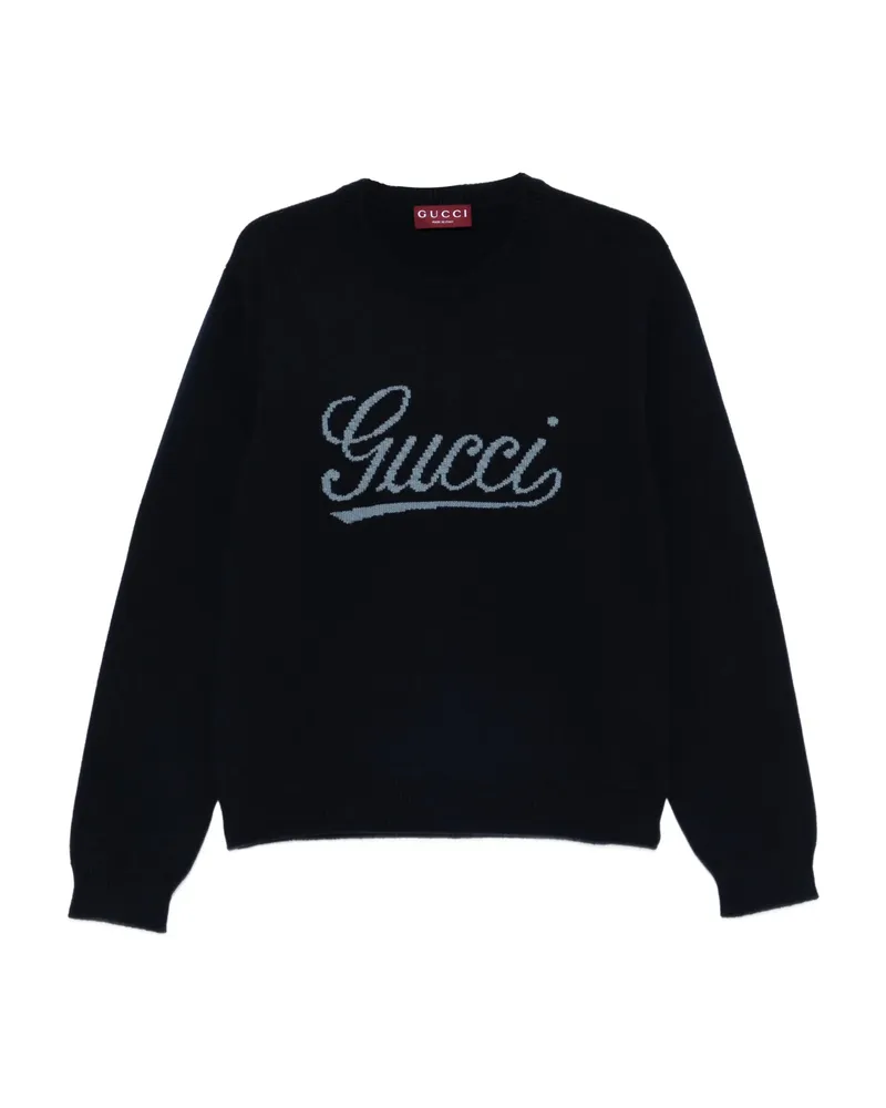 Gucci Logo Crew-neck Sweater Blue