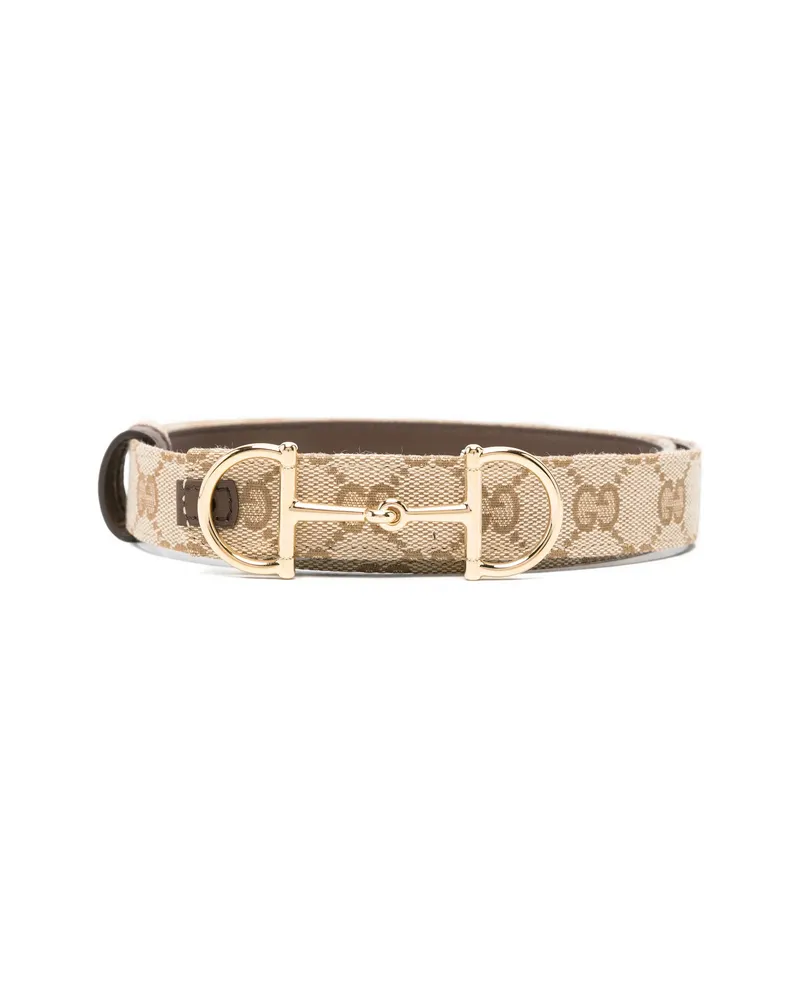 Gucci Horsebit GG Supreme Belt Neutrals