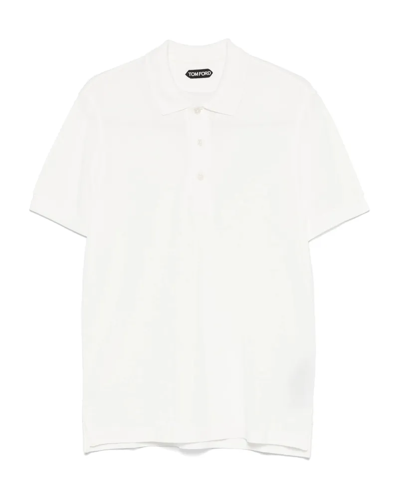 Tom Ford Piqué-weave Polo Shirt White