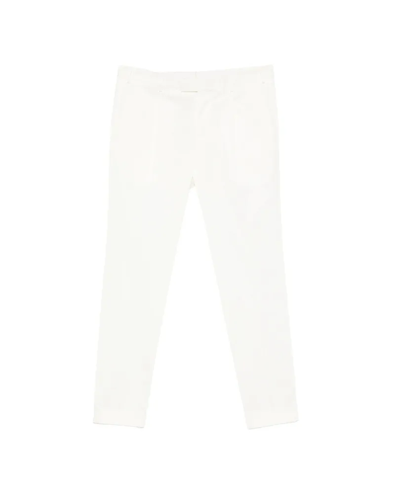 PT TORINO Pleated Turn-up Trousers White
