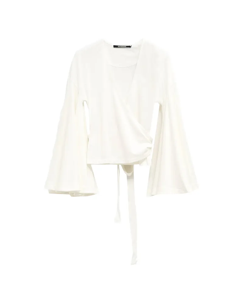 Jacquemus Long-sleeved Tie Blouse Neutrals