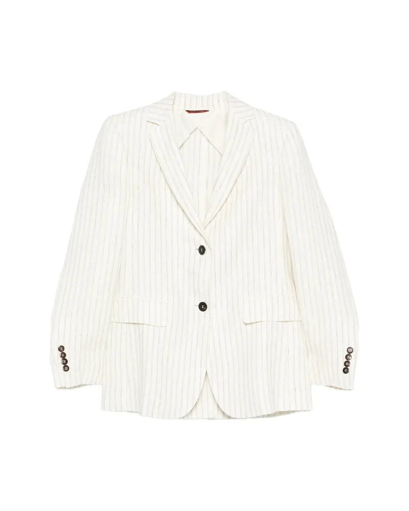 Max Mara Striped Button Jacket Neutrals