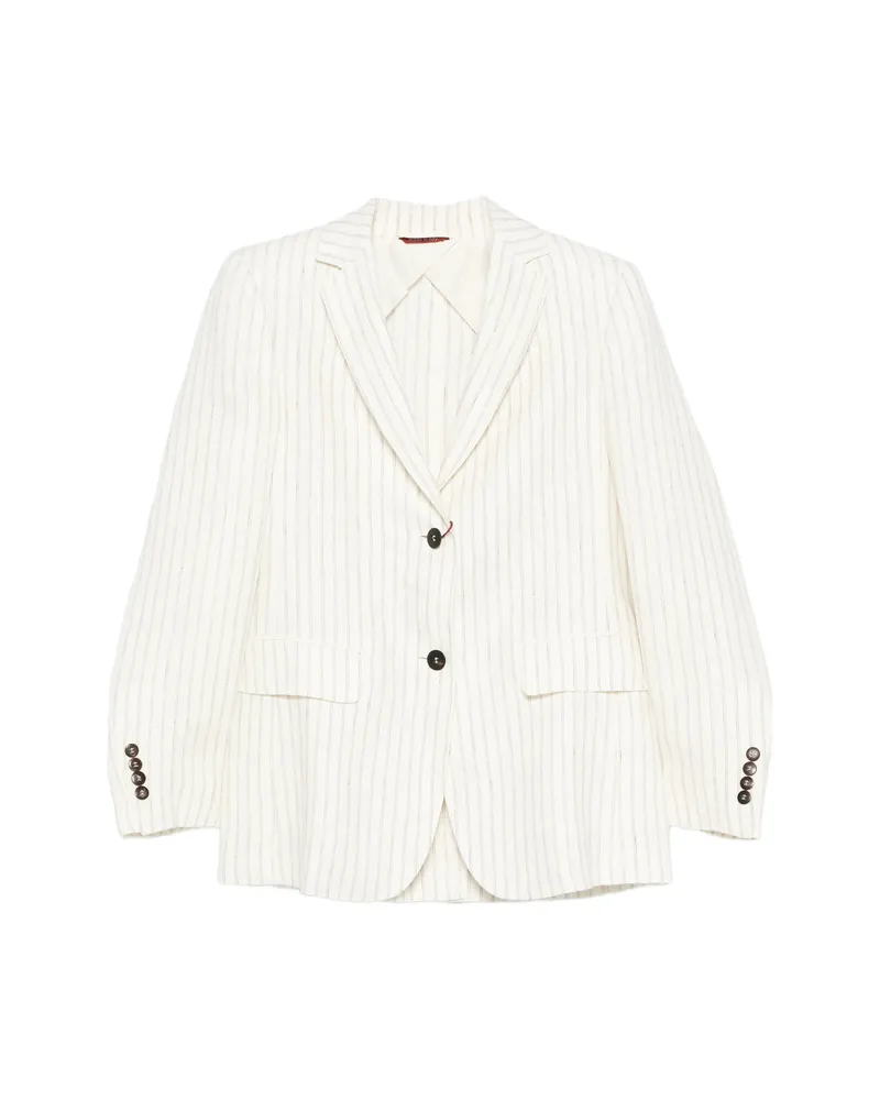 Max Mara Striped Button Jacket Neutrals