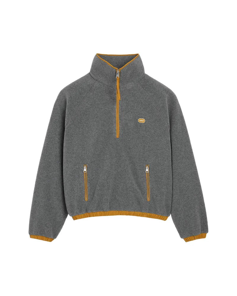 AMI Paris Fleece Vareuse With Ami Patch Grey