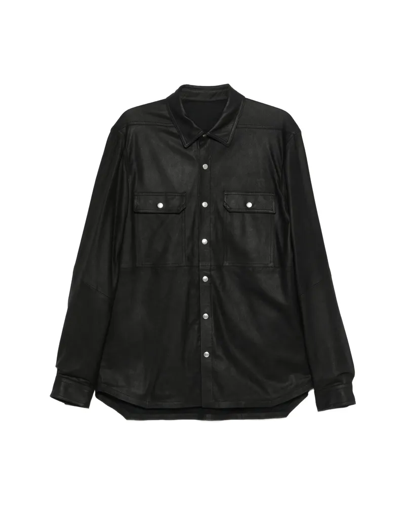 Rick Owens Buttoned Shirt Jacket Black