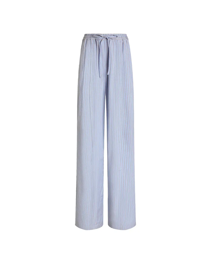Dolce & Gabbana Striped Poplin Trousers Blue