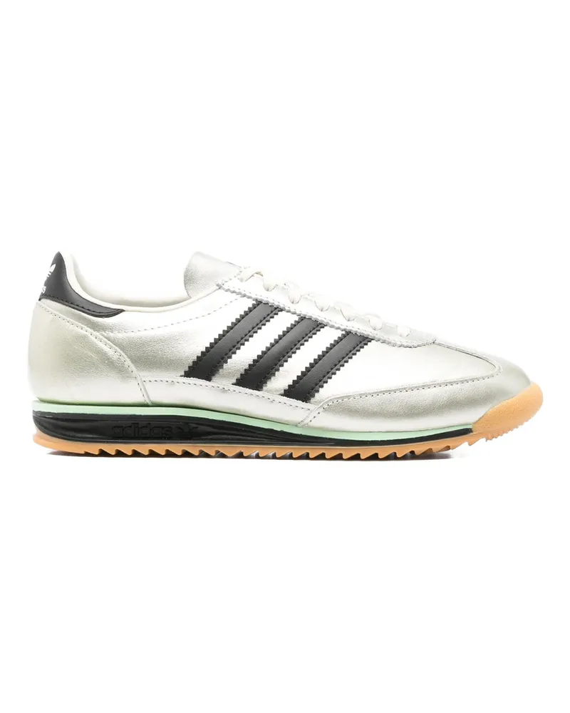 adidas SL 72 OG Three-stripe Metallic-leather Sneakers Silver