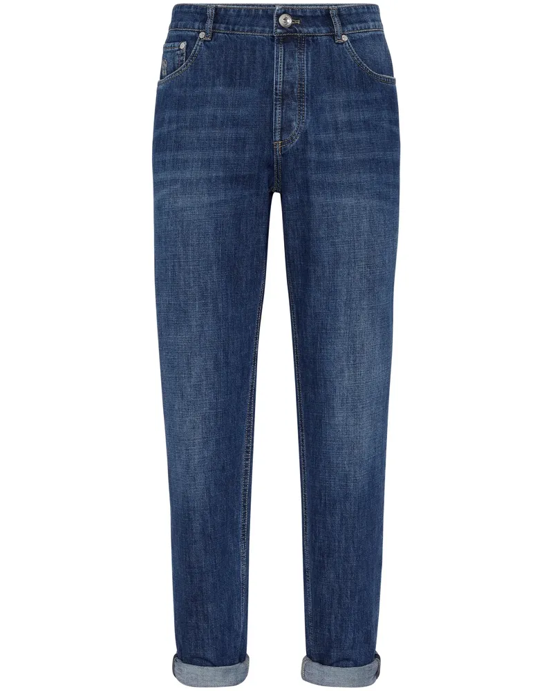 Brunello Cucinelli Mid-rise Tapered Jeans Blue