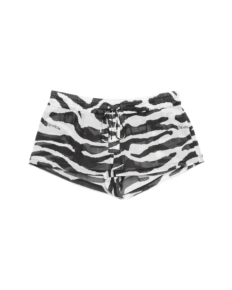 ATTICO Zebra-pattern Drawstring Shorts White