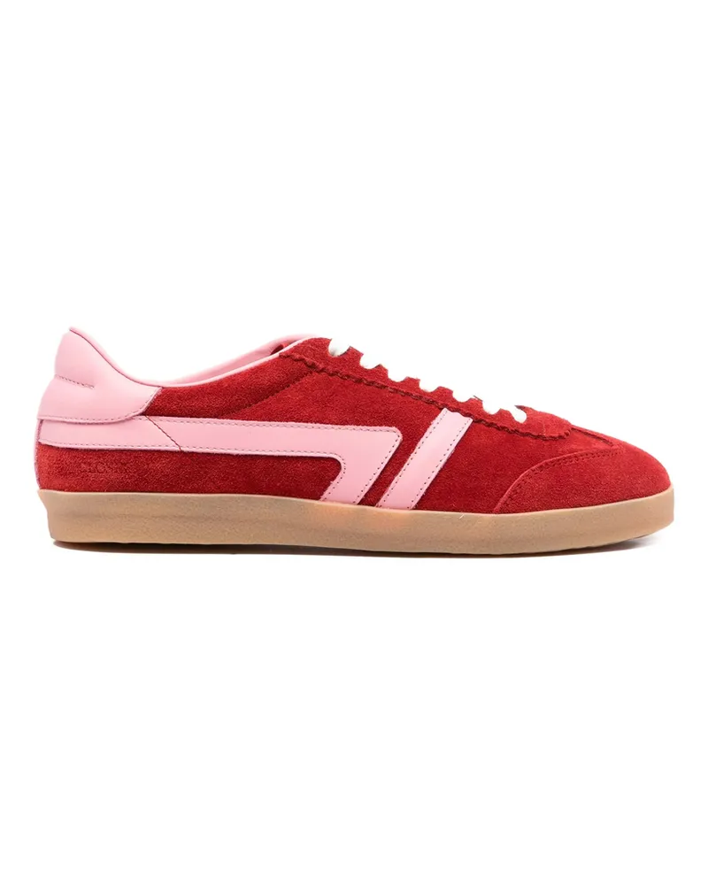 Closed Suede Panelled Sneakers Red