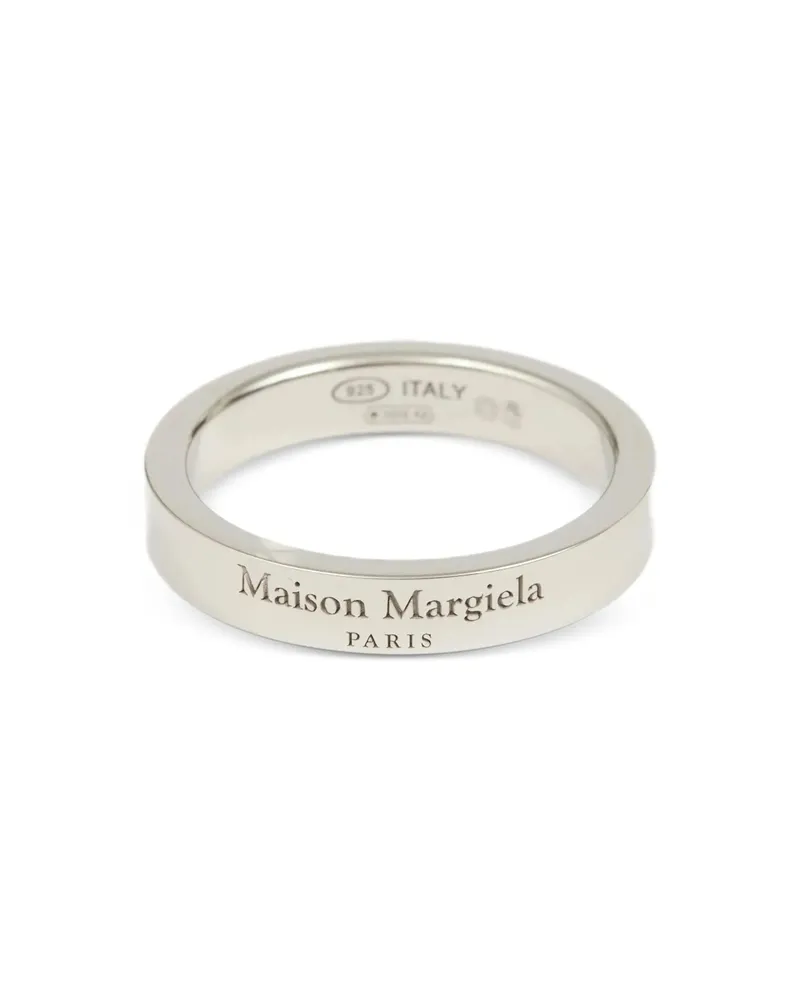 Maison Margiela Engraved-logo Band Ring Silver