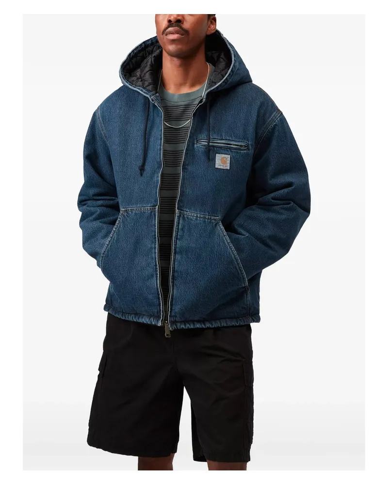 Carhartt WIP Cleveland Hooded Denim Jacket Blue