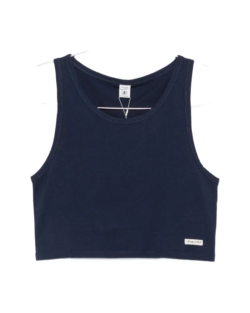 SPORTY & RICH Logo-patch Tank Top Blue