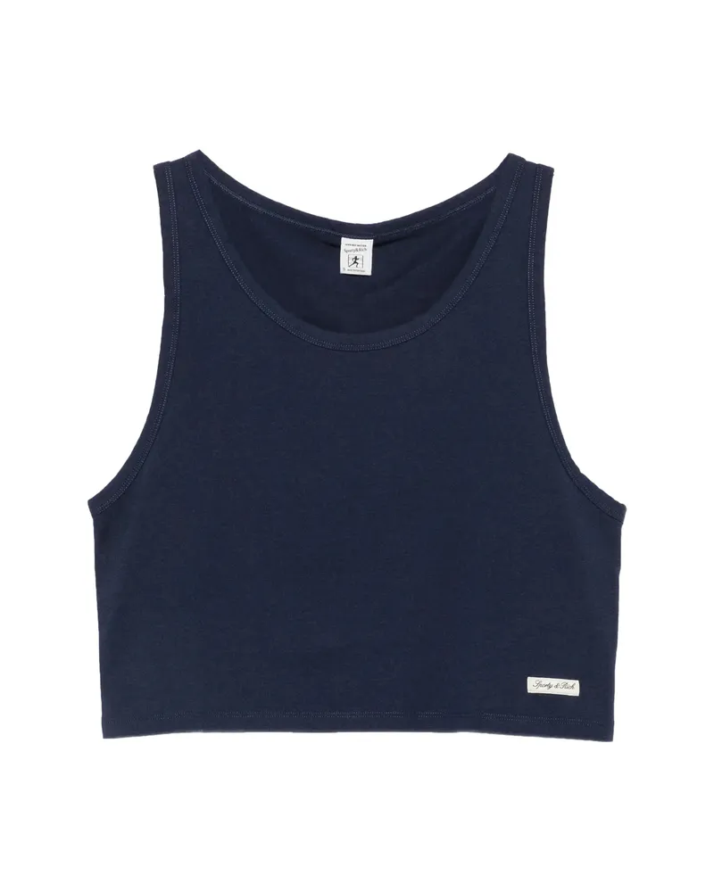 SPORTY & RICH Logo-patch Tank Top Blue