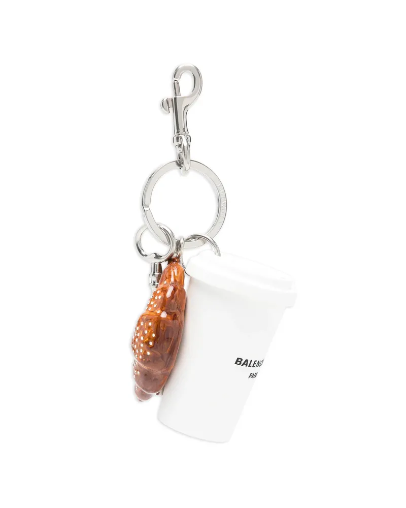 Balenciaga Coffee-cup Keyring White