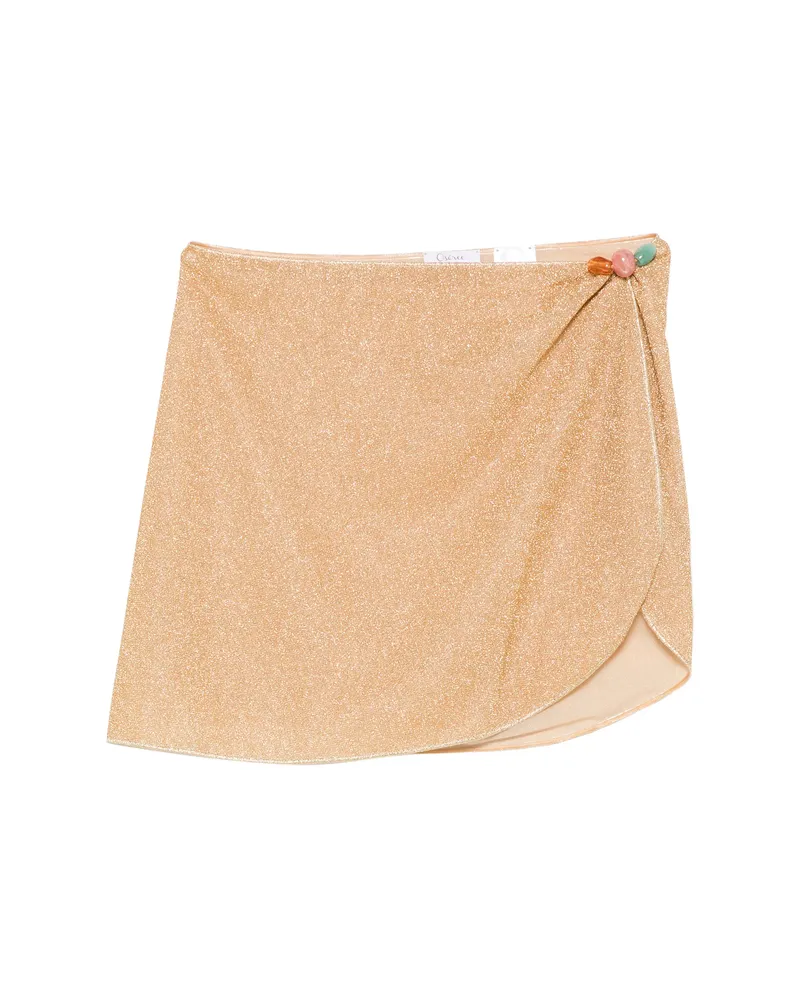 Oséree Bead-embellished Wrap Skirt Gold
