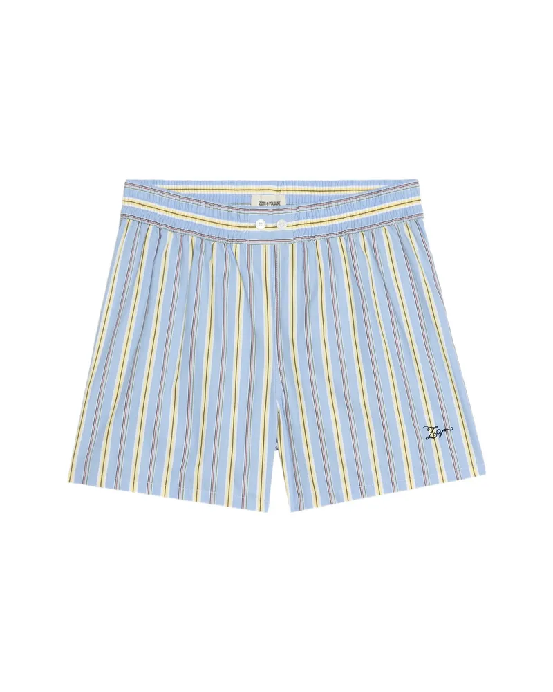 Zadig & Voltaire Striped Logo Shorts Blue