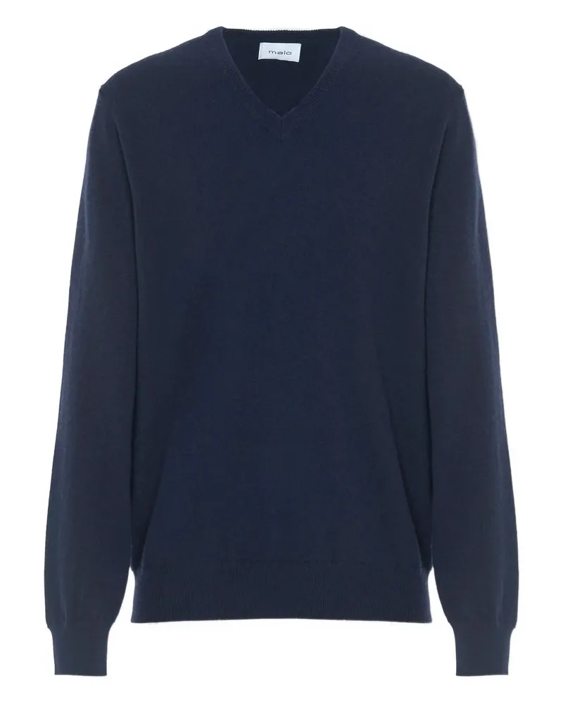 Malo V-neck Cashmere Sweater Blue