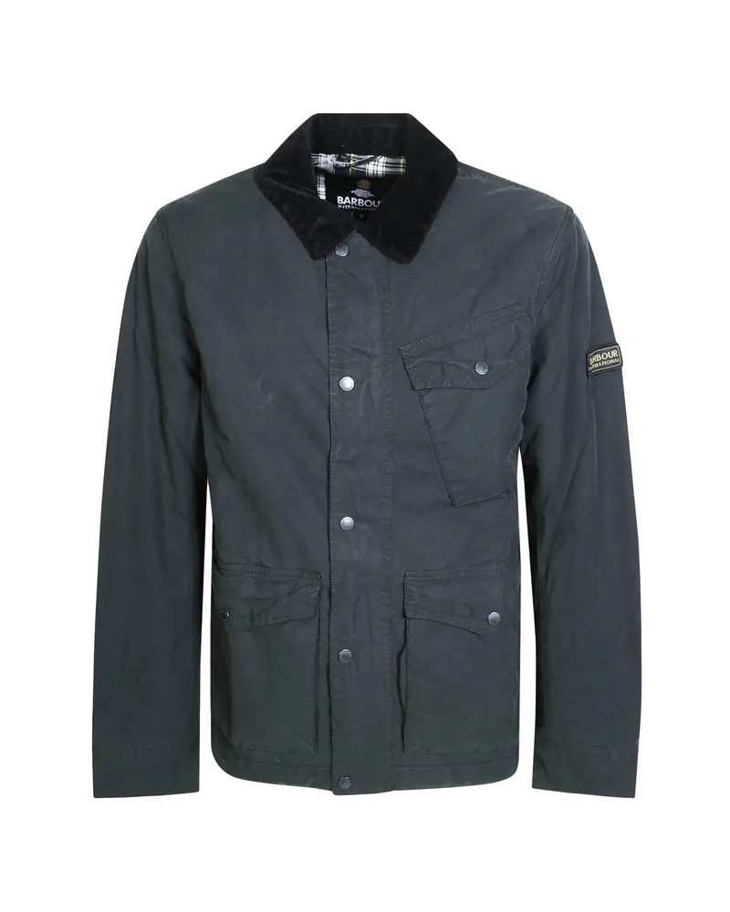Barbour Winter Drifter Washed Waxed-cotton Military Jacket Green