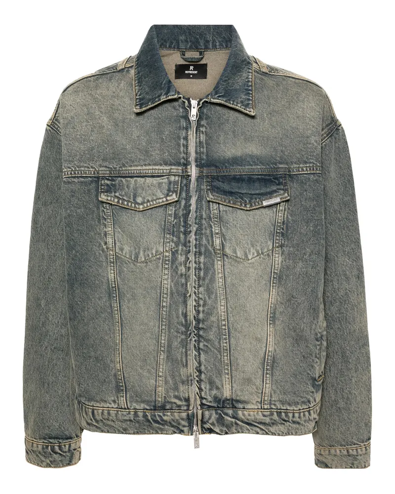 REPRESENT R4 Washed-denim Jacket Blue