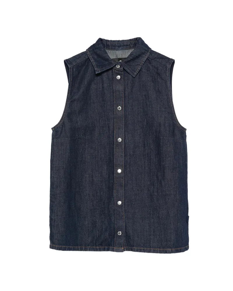 7 for all mankind Snap-button Sleeveless Shirt Blue