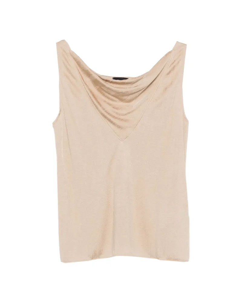Giorgio Armani V-neck Sleeveless Top Neutrals