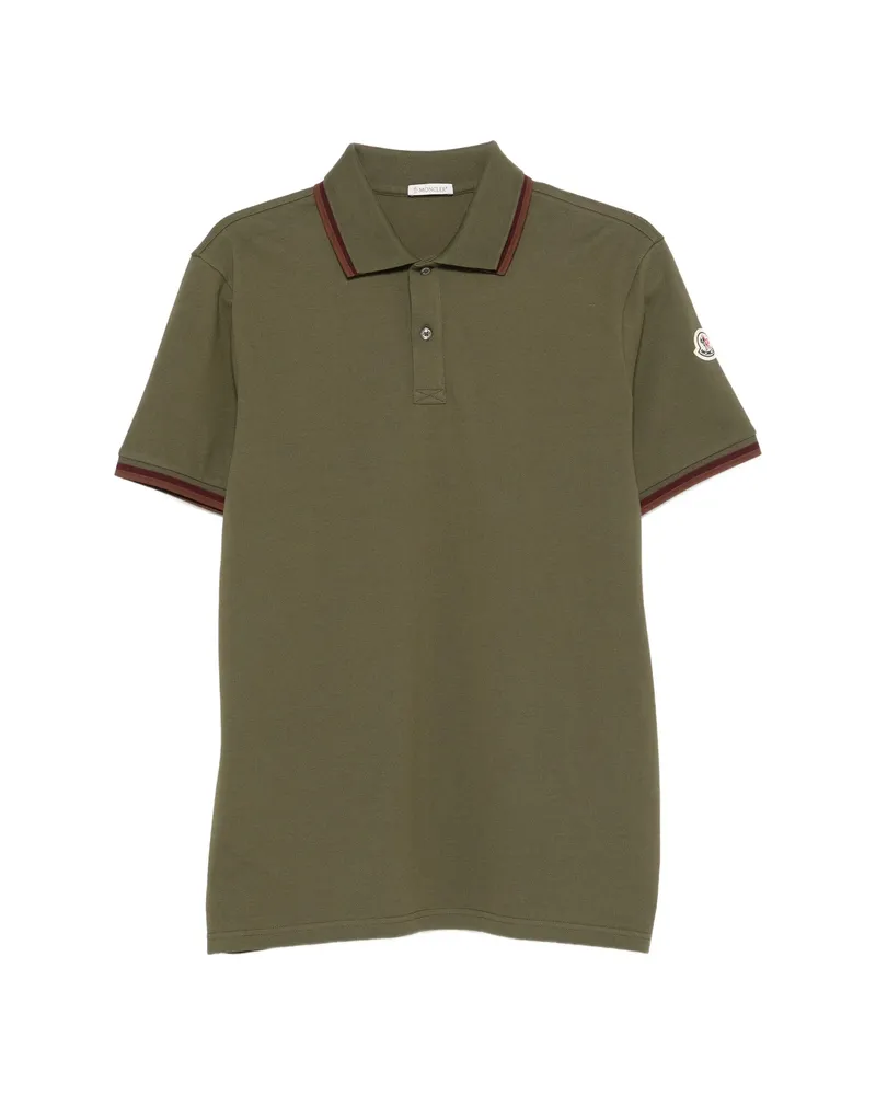Moncler Tipped Polo Shirt Green