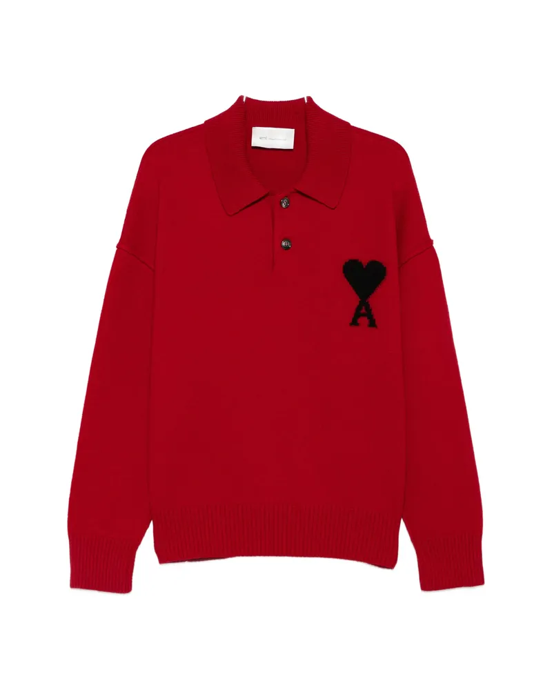 AMI Paris Ami De Coeur Polo Shirt Red