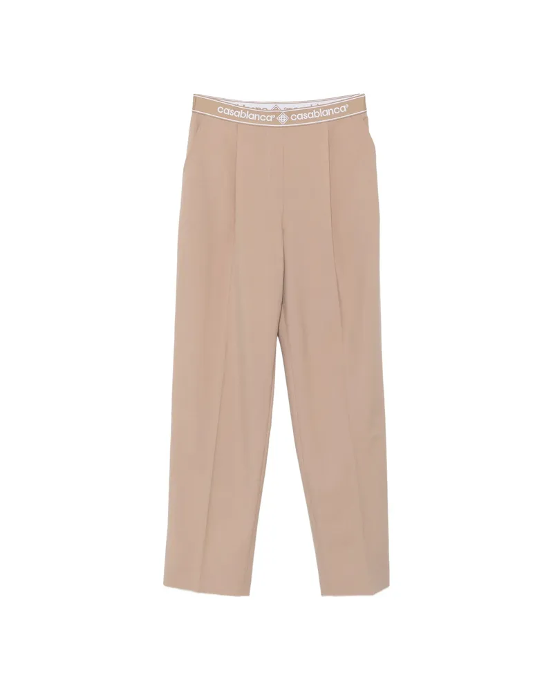 Casablanca Paris Logo-waistband Trousers Neutrals
