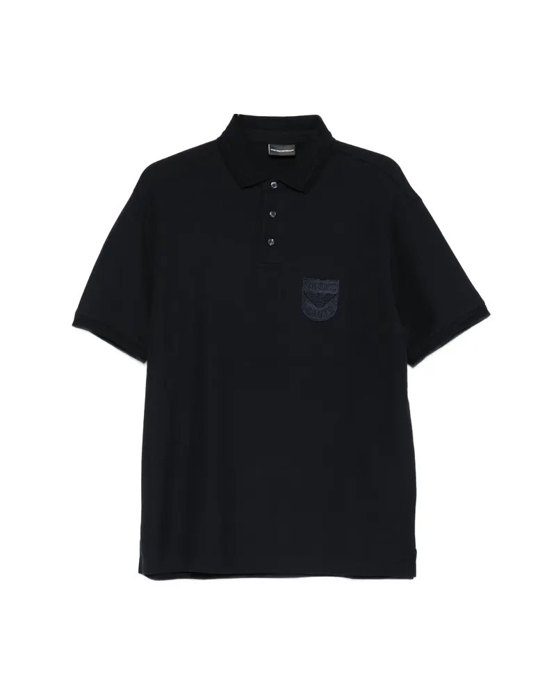 Emporio Armani Logo-patch Polo Shirt Blue