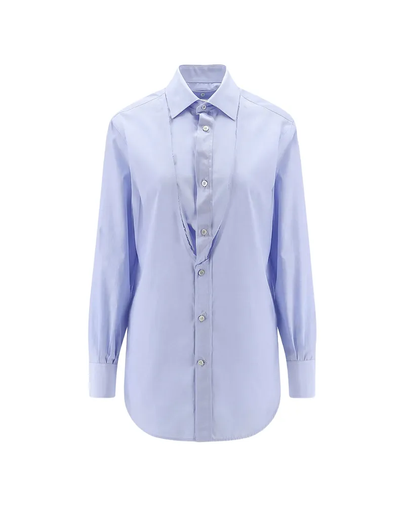 Maison Margiela Button Frayed Shirt Blue