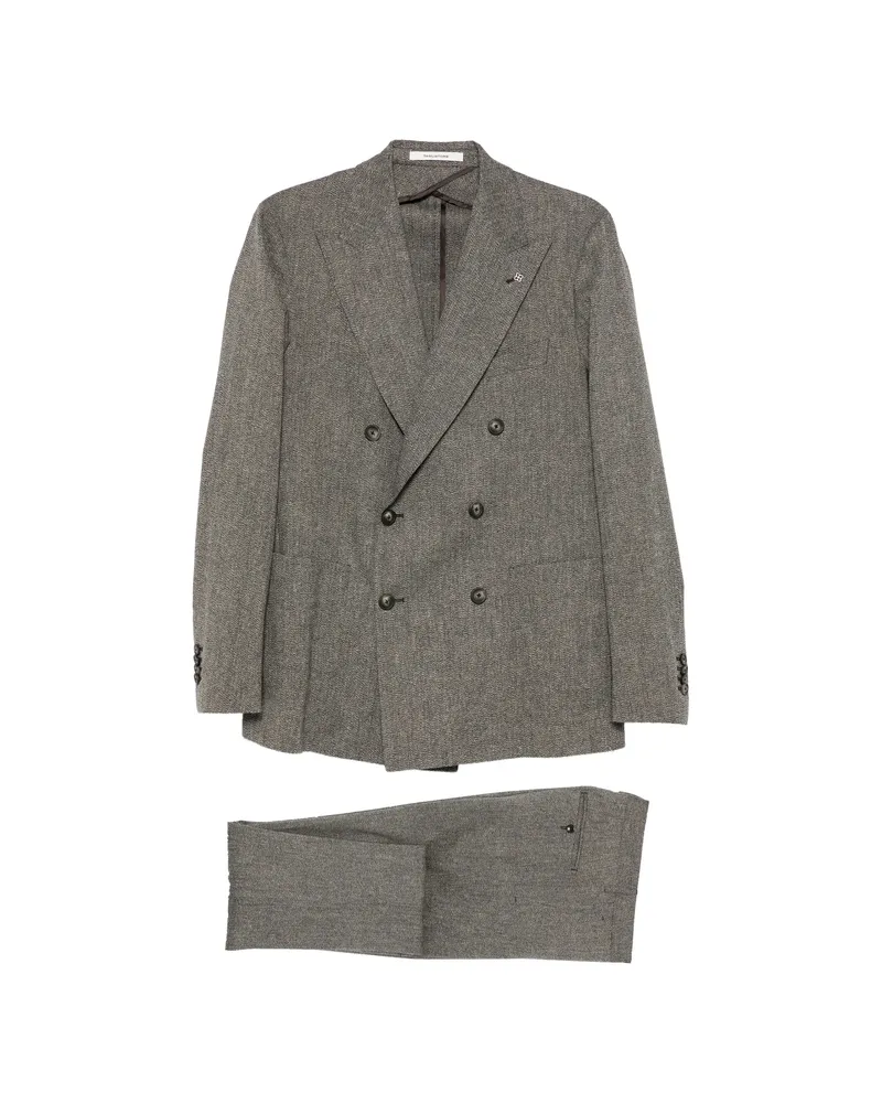 Tagliatore Double-breasted Peaked-lapel Suit Grey