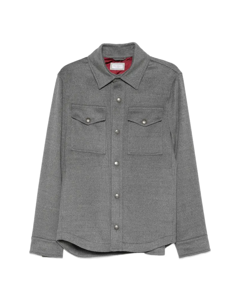 Brunello Cucinelli Flap-pocket Shirt Jacket Grey