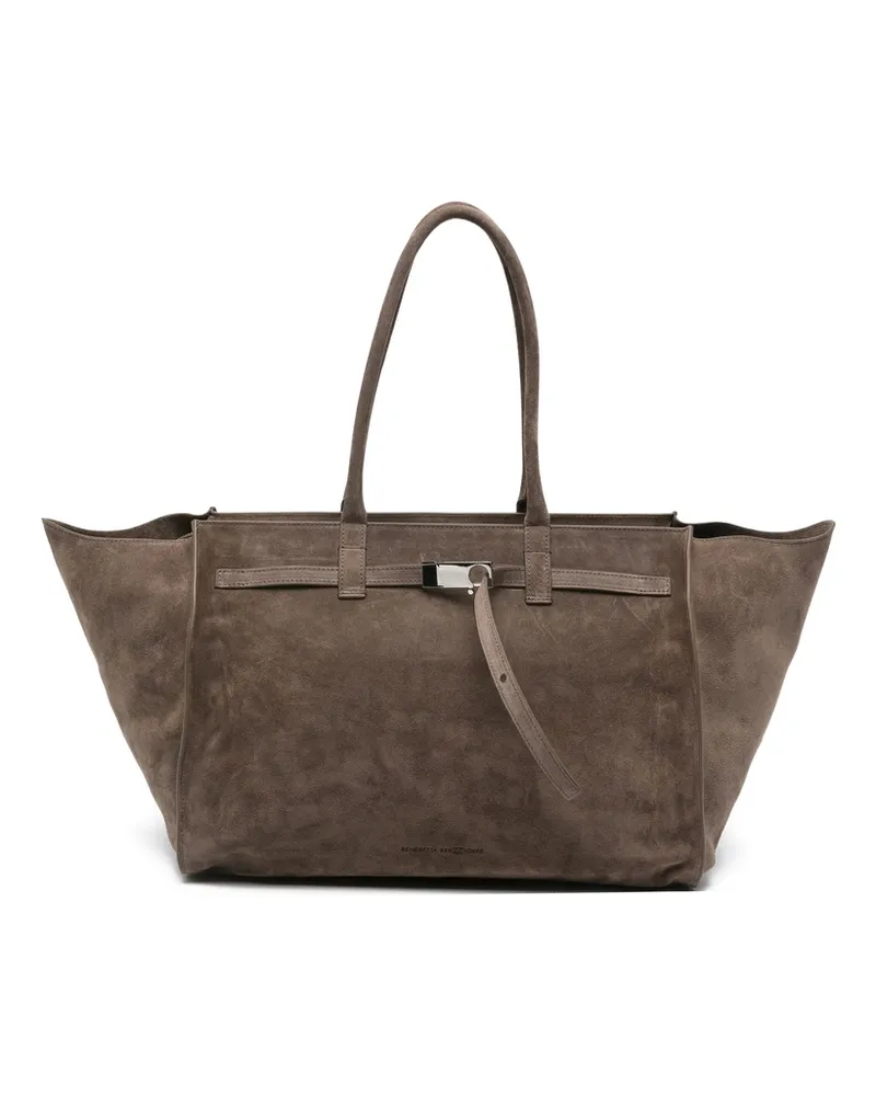 Benedetta Bruzziches Suede Tote Bag Brown