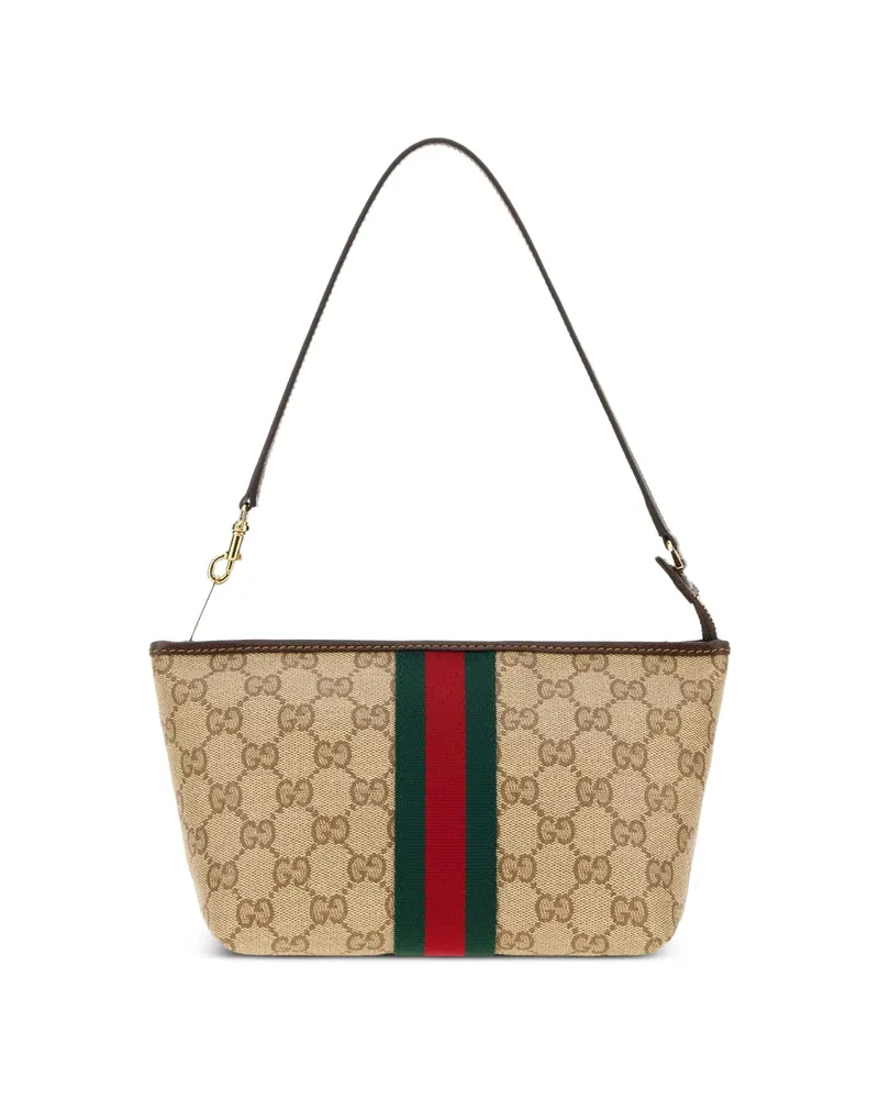 Gucci Small GG-canvas Web-detail Shoulder Bag Neutrals