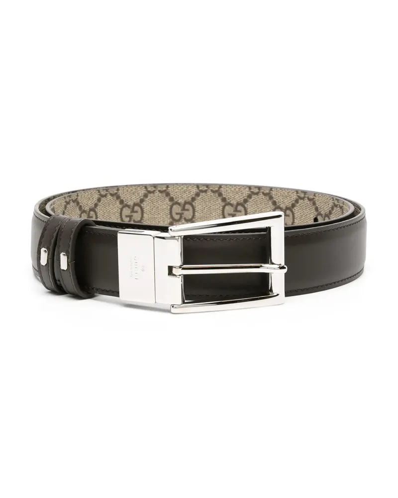 Gucci Interlocking G Leather Belt Brown