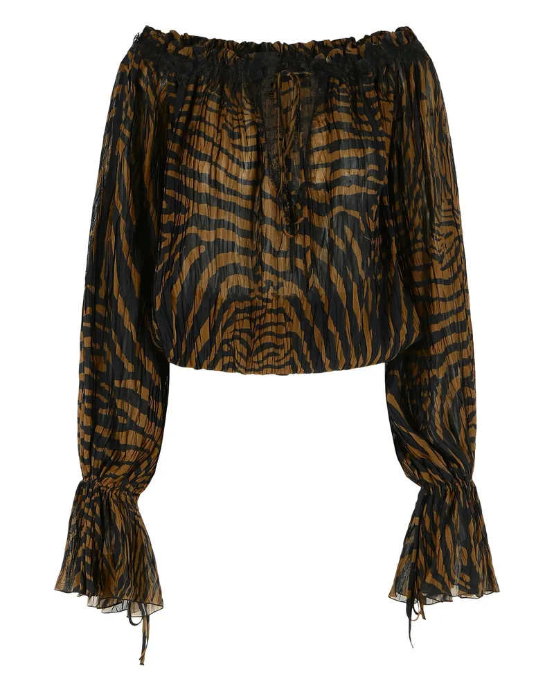 Blumarine Zebra-pattern Blouse Brown