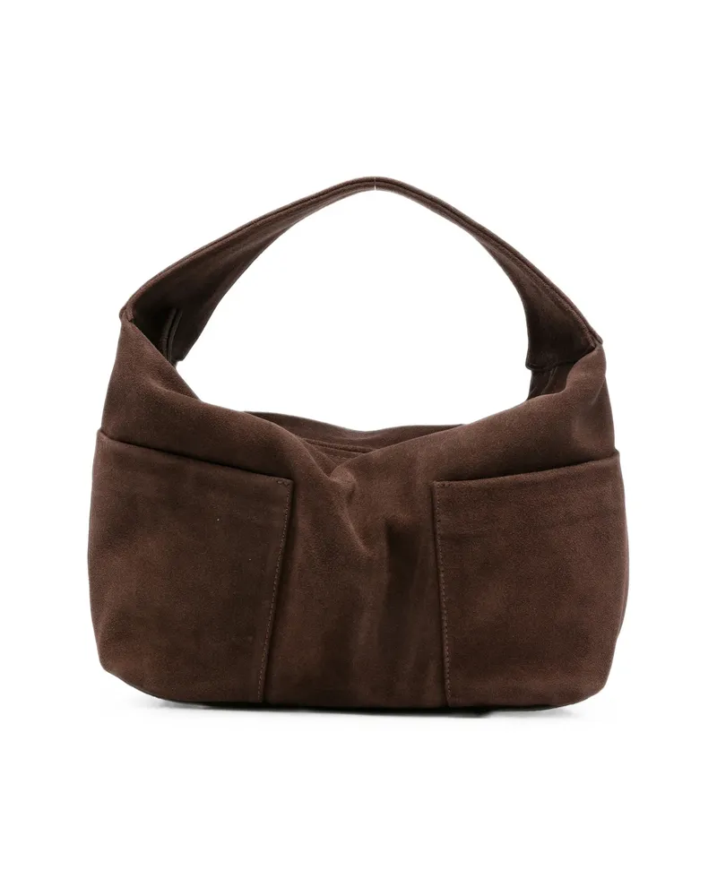 GIMAGUAS Suede Slip-pocket Tote Bag Brown