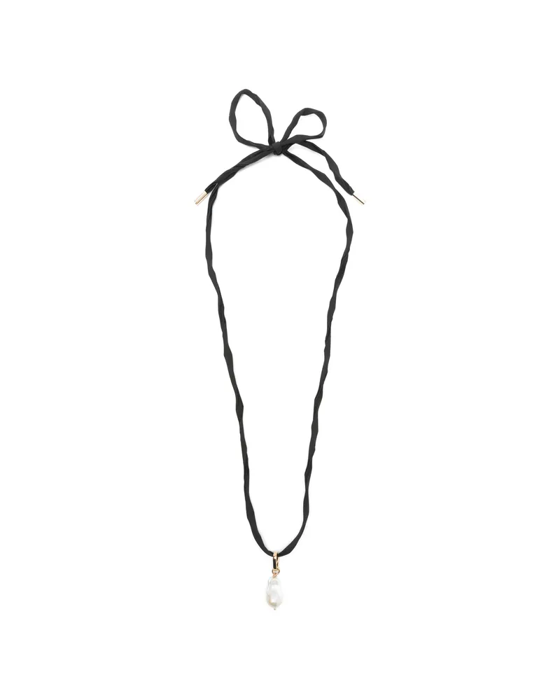 Carven Talisma Pearl Tie Necklace Gold