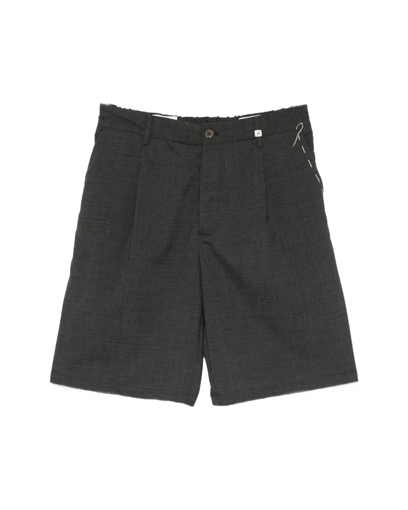 MYTHS Pleated Belt-loop Shorts Grey
