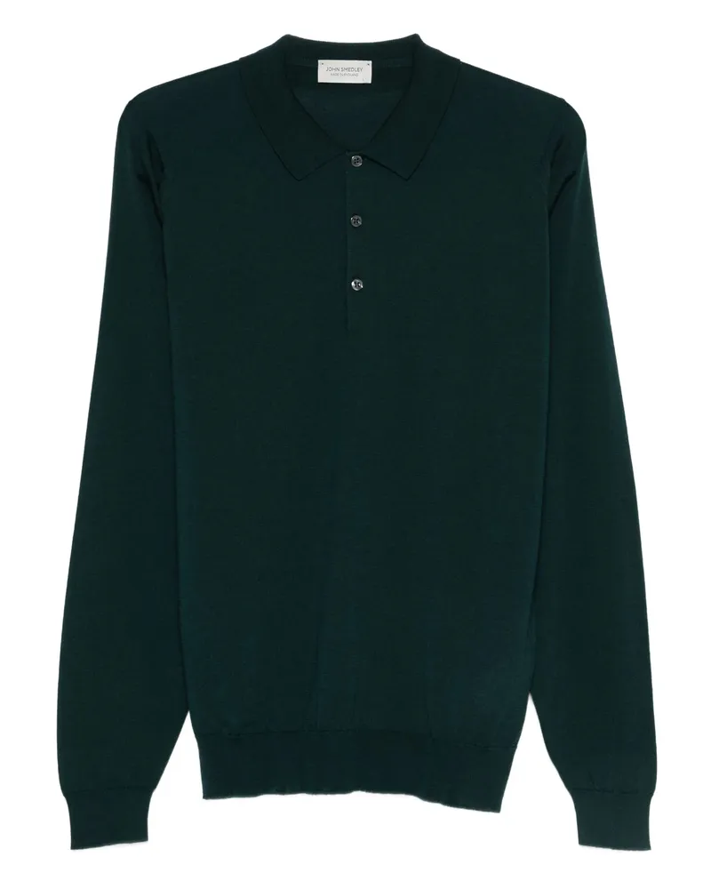 John Smedley Long-sleeve Polo Shirt Green