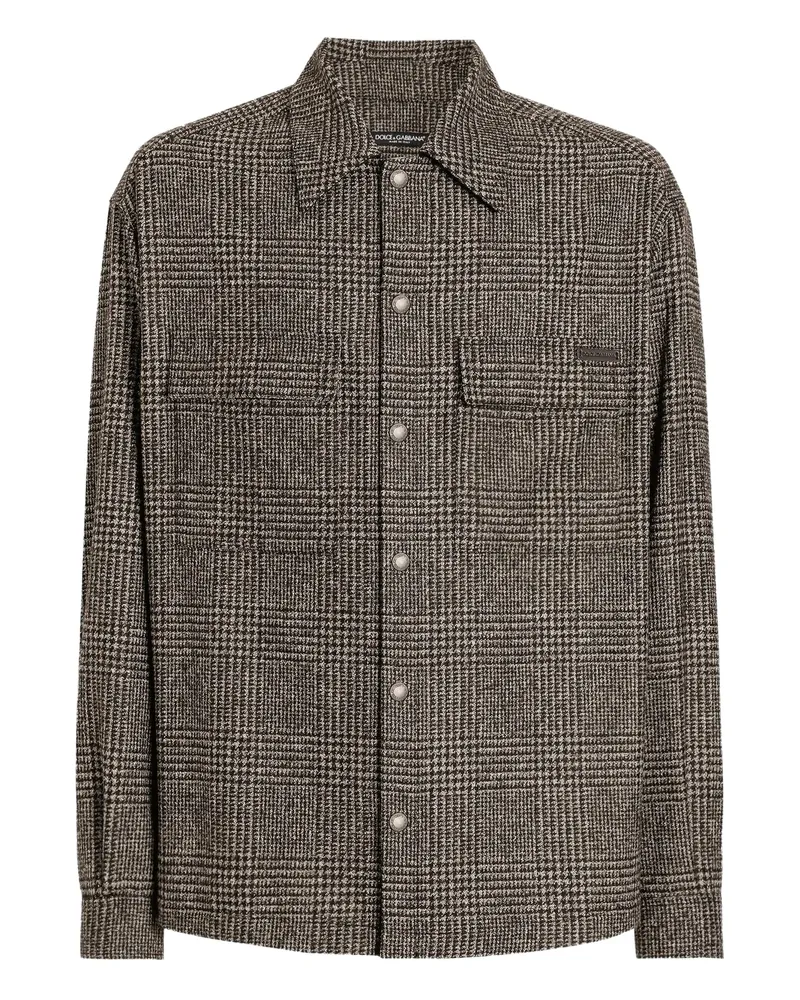 Dolce & Gabbana Check-pattern Pocket Shirt Brown