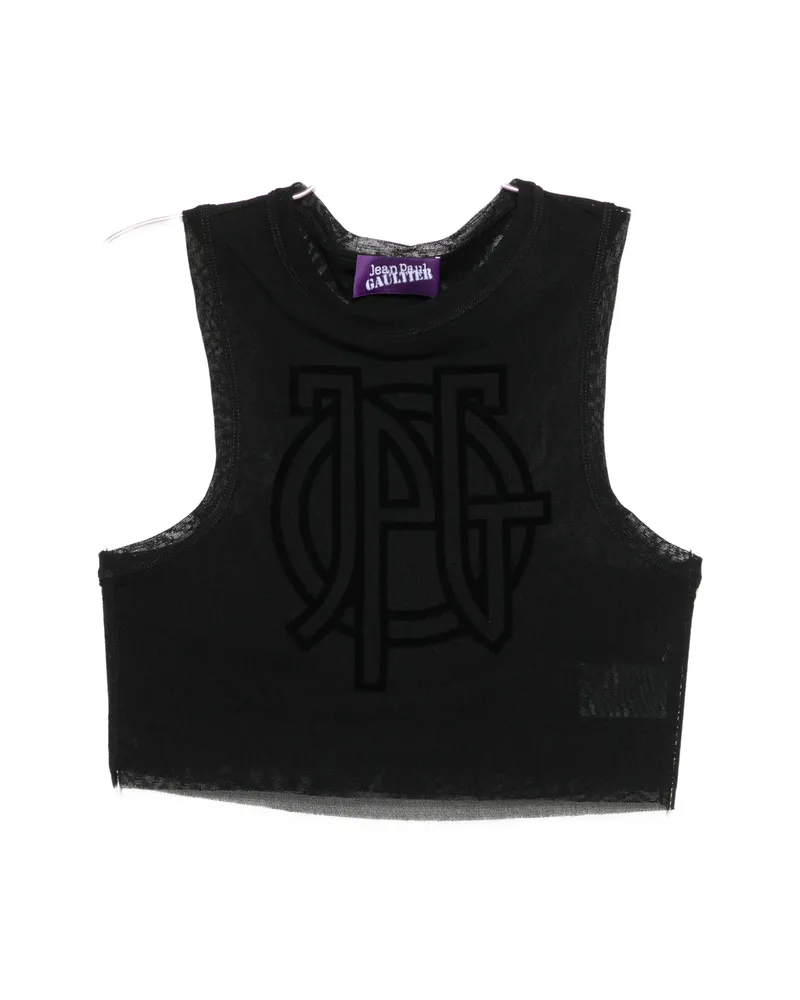 Jean Paul Gaultier Logo-detail Cropped Top Black