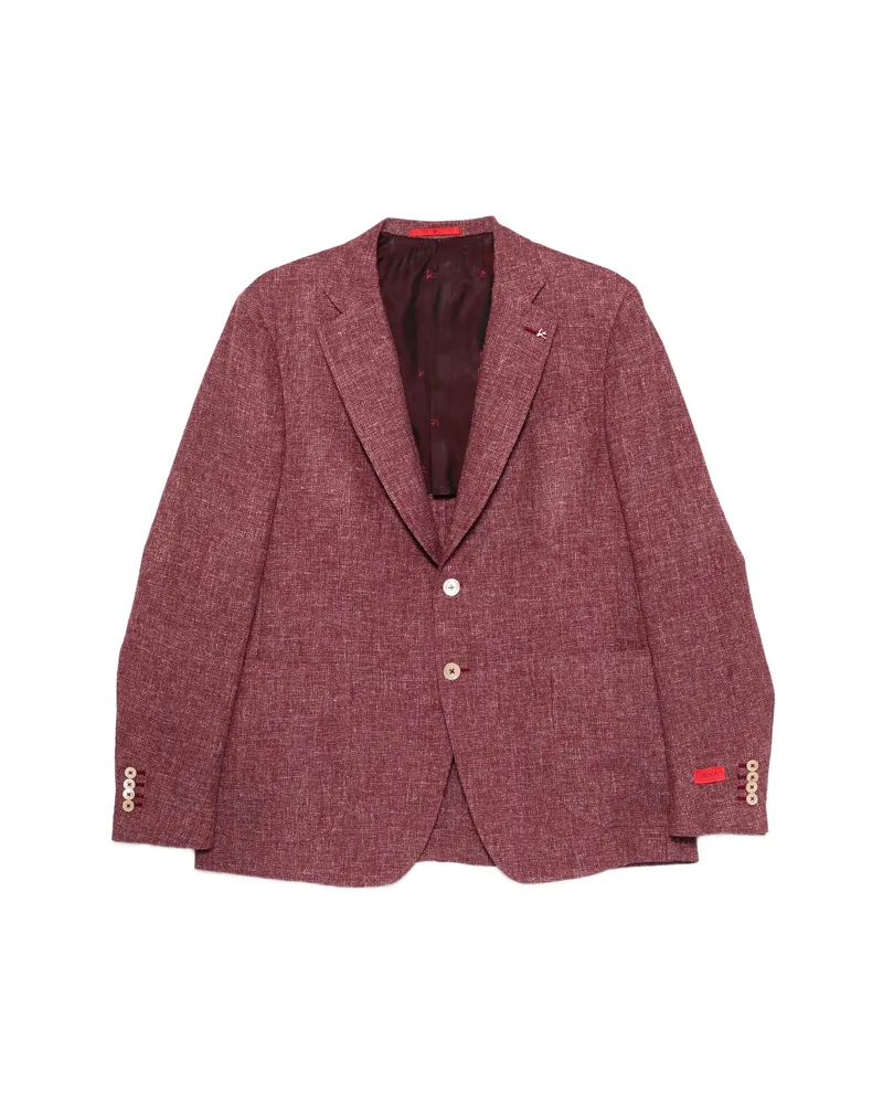 Isaia Buttoned Blazer Red