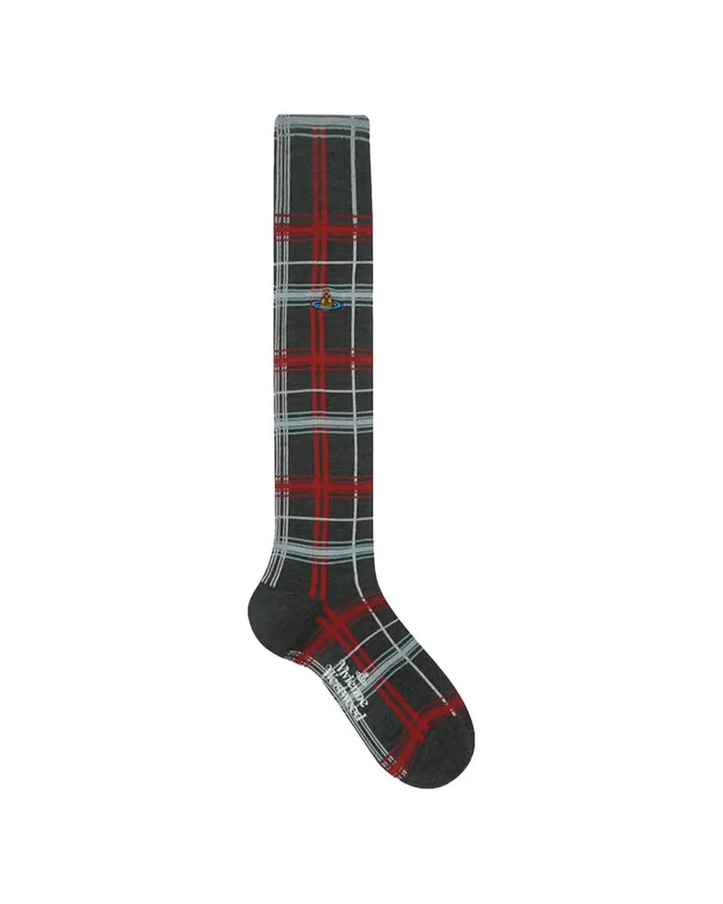Vivienne Westwood Multicheck High Sock Grey