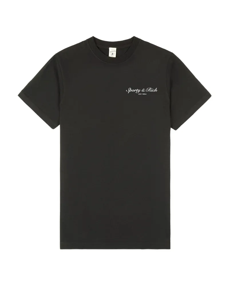 SPORTY & RICH Stallion Graphic-print T-shirt Black