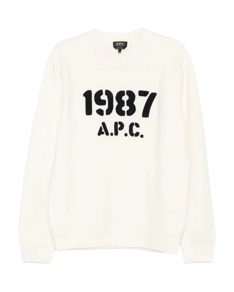 A.P.C. A. p.c. Crew-neck Long-sleeve Sweater Neutrals
