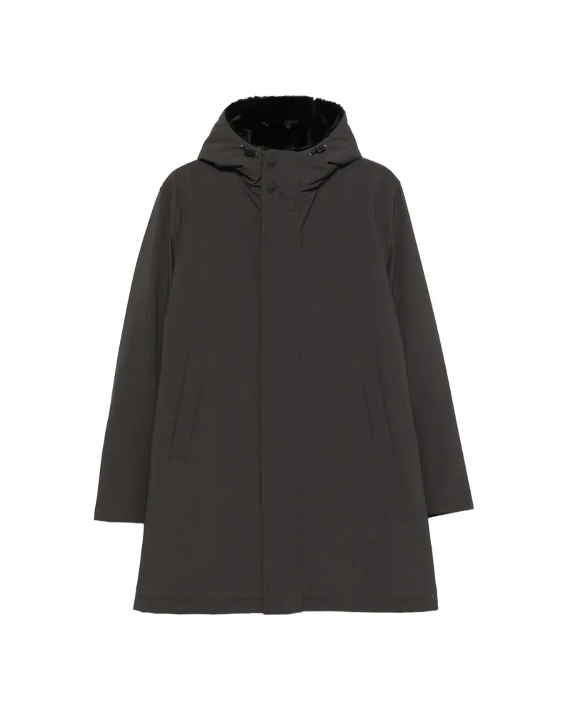 Herno Faux-fur Collar Hooded Parka Grey