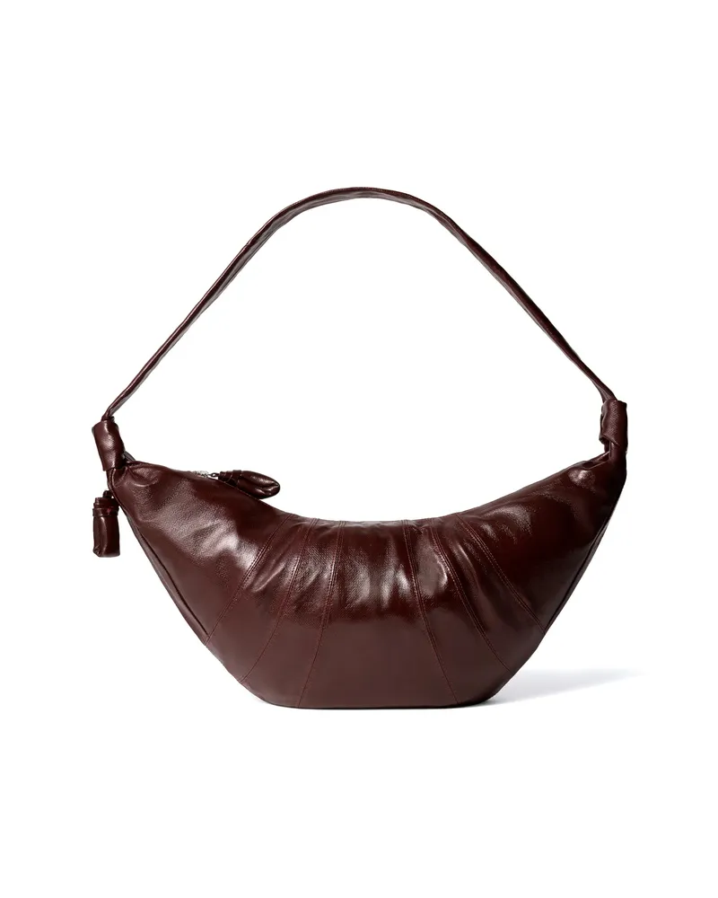 Christophe Lemaire Large Croissant Bag In Coated Cotton Brown